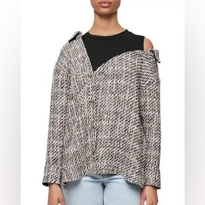 Maje Liatola Tweed Oversized Shirt